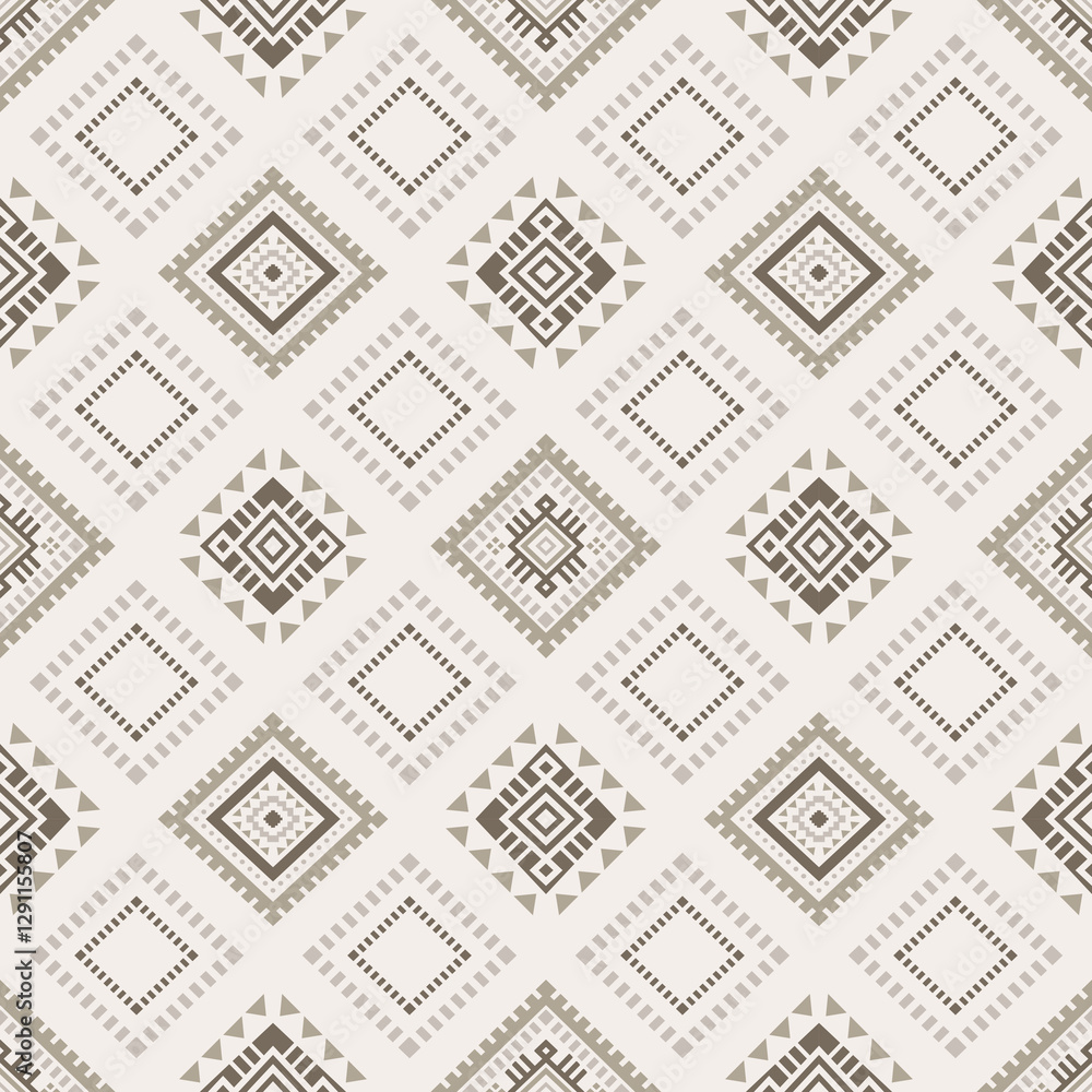 Obraz premium Southwest Aztec geometric Native American Mexican Navajo tribal ethnic boho indian texture ornament seamless pattern fabric colorful design vector for woven textile printing blanket rug carpet fashion