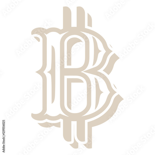 Elegant Bitcoin Symbol: A stylized, decorative representation of the Bitcoin symbol in a classic, vintage design, embodying the essence of digital currency and decentralized finance.