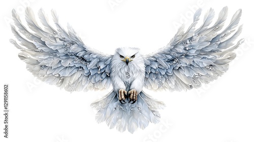 Obraz na płótnie Powerful eagle soaring with its wings fully extended captured in a classic pen and ink that showcases the intricate details of the bird s feathers and majestic presence w salonie