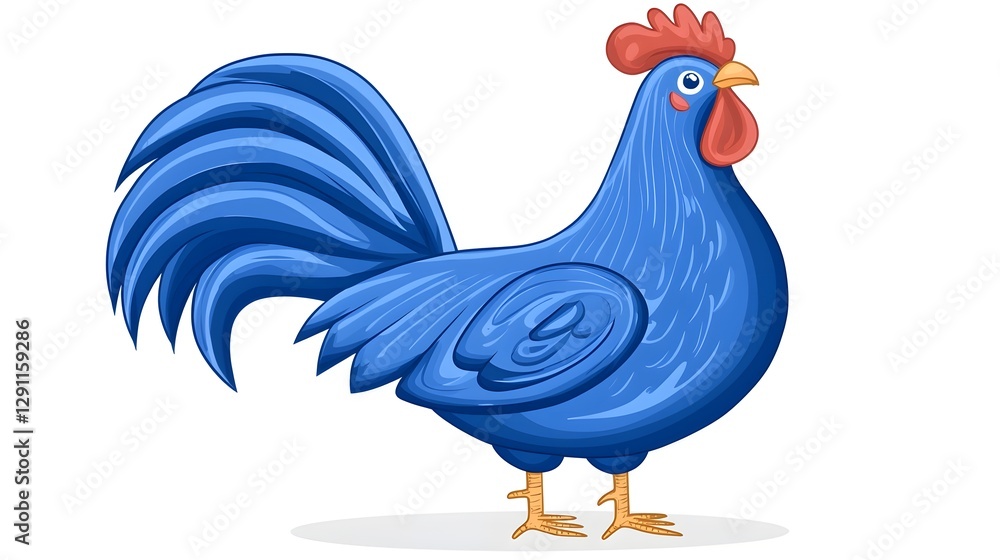 Proud Barnyard Rooster Standing Tall in Classic Farm Style Etching with Sharp Linework and Detailed Feathers