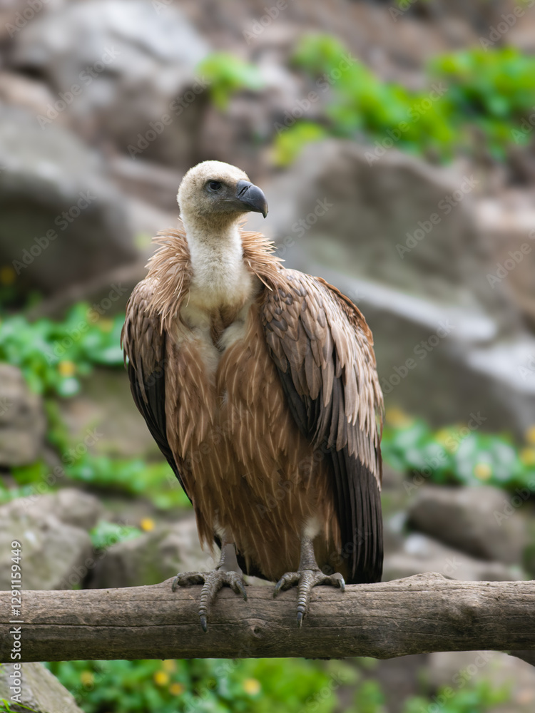 griffon vulture (gyps fulvus) sitting on a tree branch griffon vulture (gyps fulvus) sitting on a tree branch