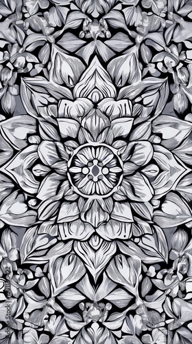 Wallpaper Mural Stunning Monochrome Floral Pattern Design for Textile or Wallpaper Torontodigital.ca