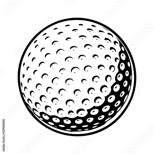 Golf ball icon. Golf ball isolated icon. Golf ball symbol. Black vector illustration