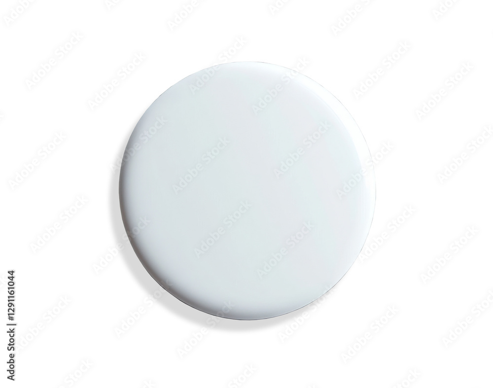 White pin badge isolated on transparent background. PNG. Front view White pin badge isolated on transparent background. PNG. Front view
