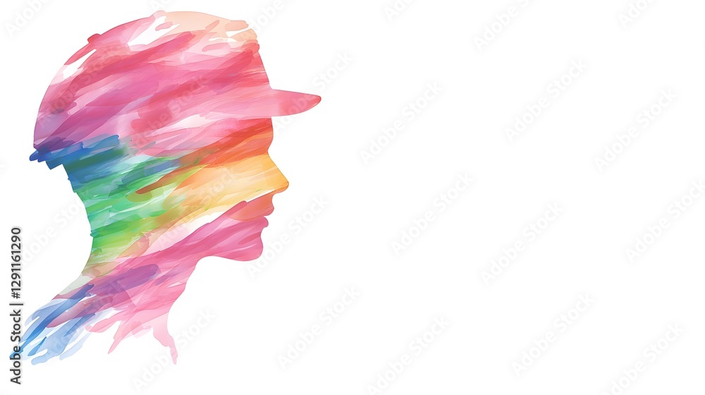Vibrant Power Tool Silhouette Bold Energetic Close Up with Copy Space for Text or Design Abstract Multicolored Digital Rendering of a Worker Using a Power Drill in Action