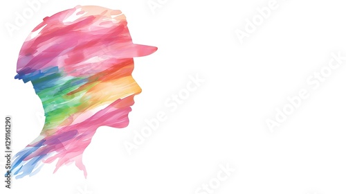 Vibrant Power Tool Silhouette   Bold Energetic Close Up with Copy Space for Text or Design  Abstract Multicolored Digital Rendering of a Worker Using a Power Drill in Action