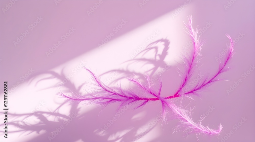 Obraz premium pink feathers on white background