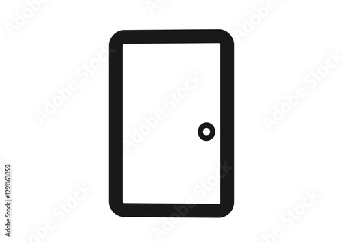 シンプルでフラットなドアのアイコンイラスト