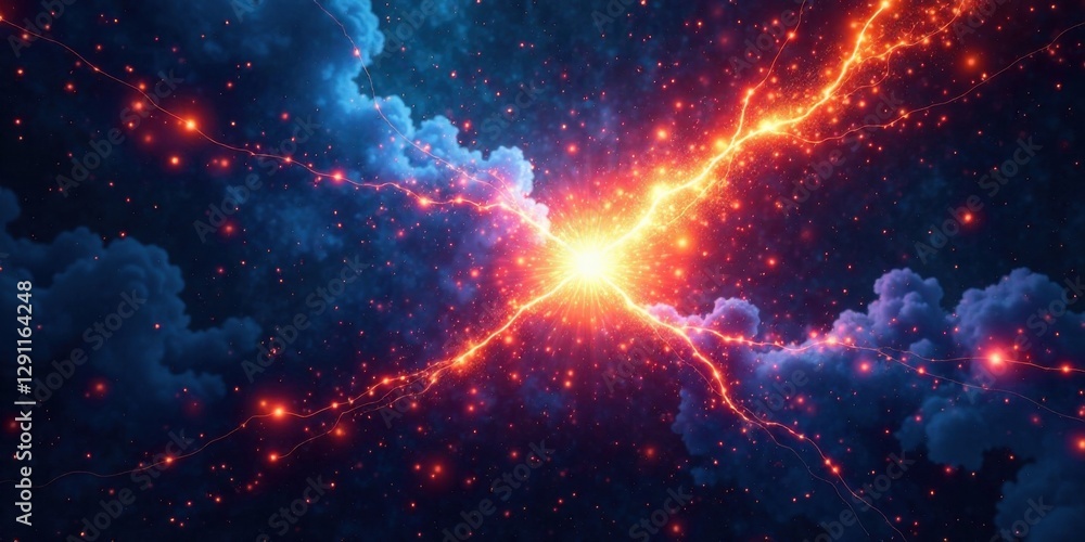 Fiery Cosmic Collision A Dramatic Visual of Celestial Bodies Colliding, Creating a Stunning Display of Energy and Light Fiery Cosmic Collision A Dramatic Visual of Celestial Bodies Colliding, Creating a Stunning Display of Energy and Light