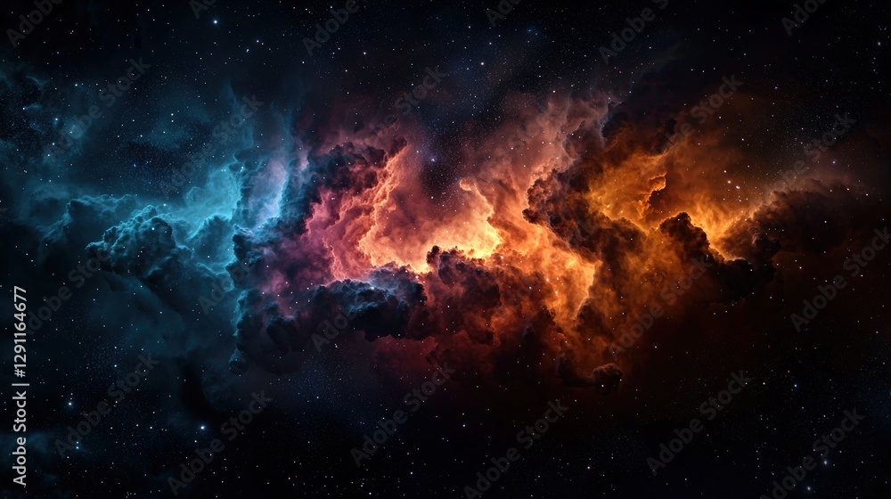 Cosmic nebula with vibrant colors and stars in space. Cosmic nebula with vibrant colors and stars in space.