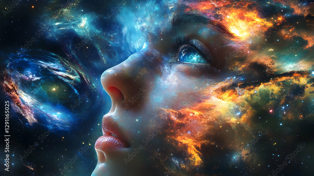 Cosmic visual integration in facial augmentation art concepts Cosmic visual integration in facial augmentation art concepts