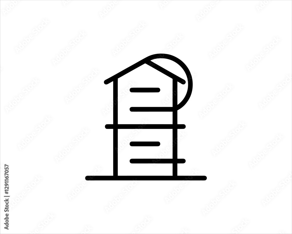 Minimal Real estate company logo icon outline vector illustration Minimal Real estate company logo icon outline vector illustration