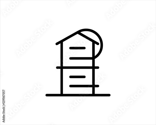 Minimal Real estate company logo icon outline vector illustration