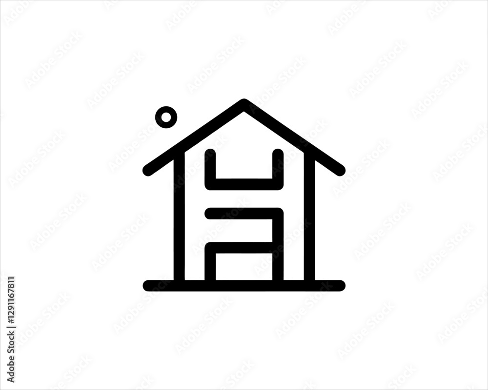 Minimal Real estate company logo icon outline vector illustration Minimal Real estate company logo icon outline vector illustration