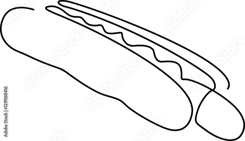 hotdog line art logo one line