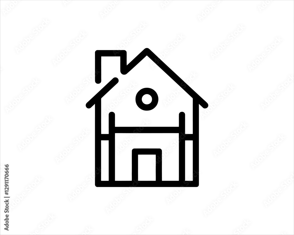 Minimal House or Real estate icon logo design template. Line art Real estate company logo. Simple house property design outline vector illustration Minimal House or Real estate icon logo design template. Line art Real estate company logo. Simple house property design outline vector illustration