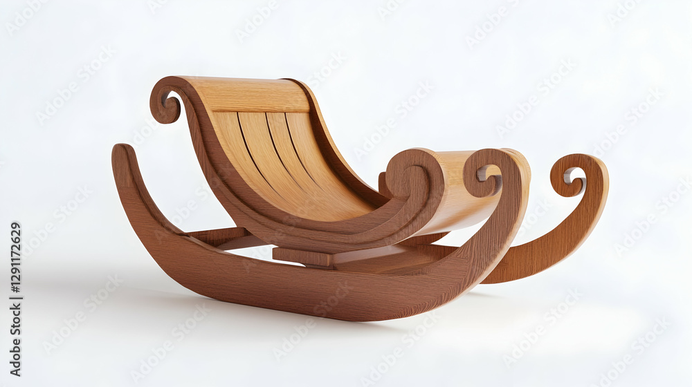 Cute wooden sleigh on white background Cute wooden sleigh on white background