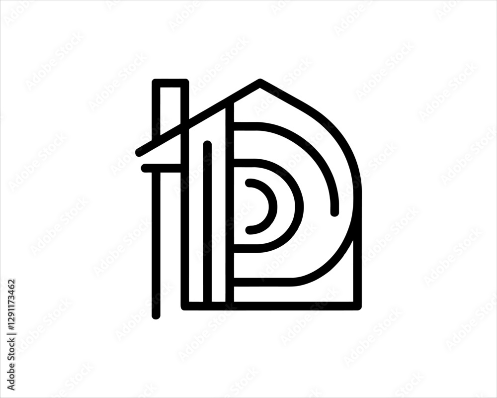 Minimal Real estate company logo icon outline vector illustration Minimal Real estate company logo icon outline vector illustration