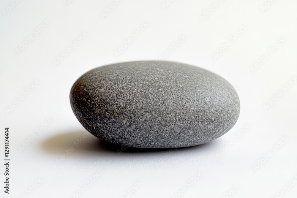 Gray smooth stone on white background Gray smooth stone on white background