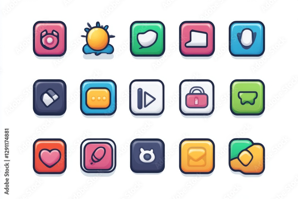 Colorful social media icons set on a white background Colorful social media icons set on a white background