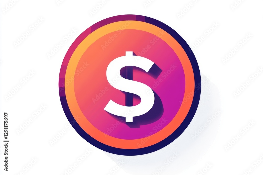 Abstract round coin with purple and orange gradient tones Abstract round coin with purple and orange gradient tones