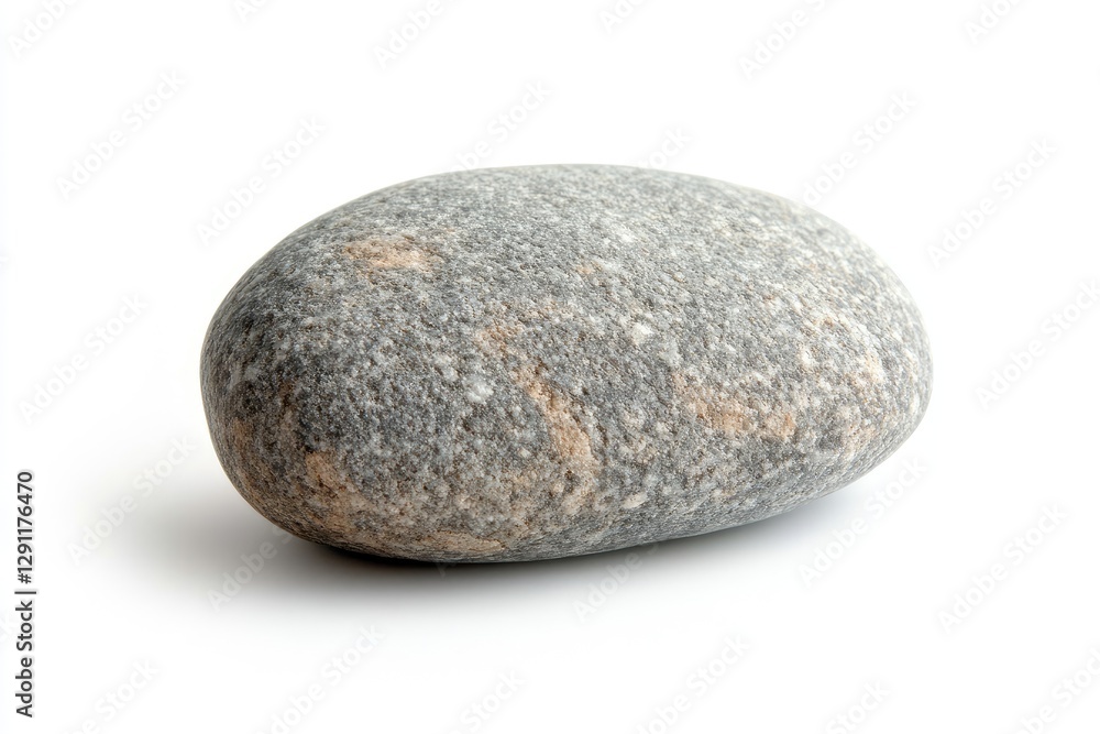 Gray Pebble Against White Background Gray Pebble Against White Background