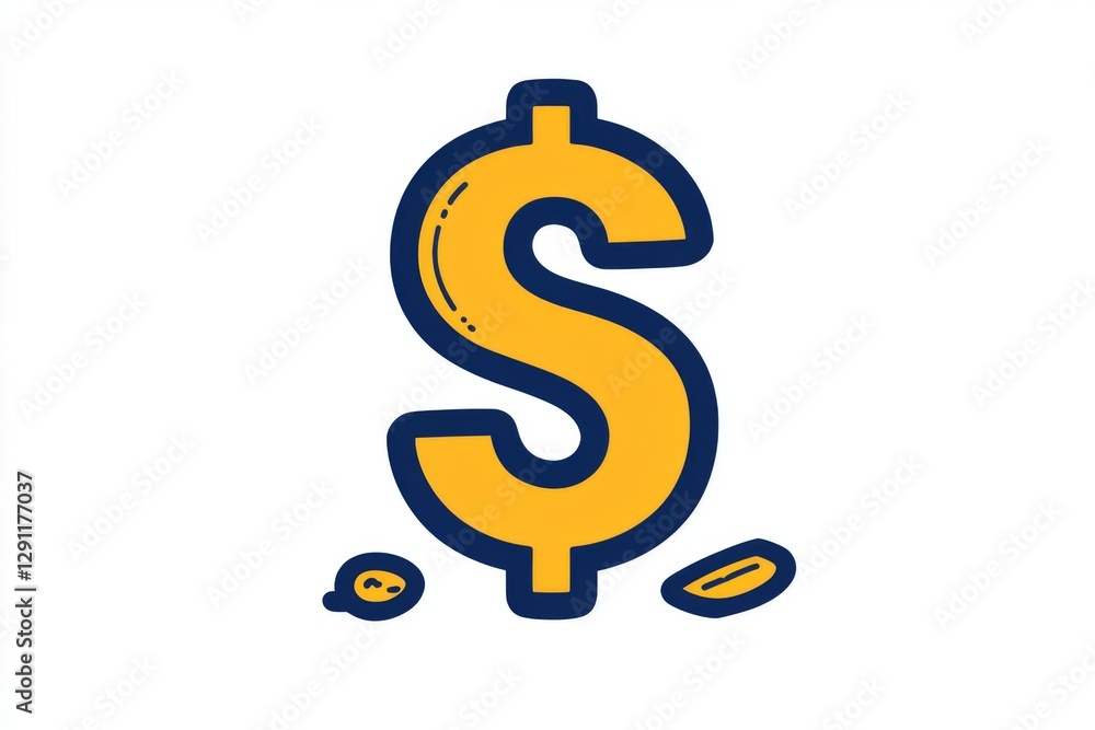 Obraz premium Dollar sign with falling coins representing financial concept