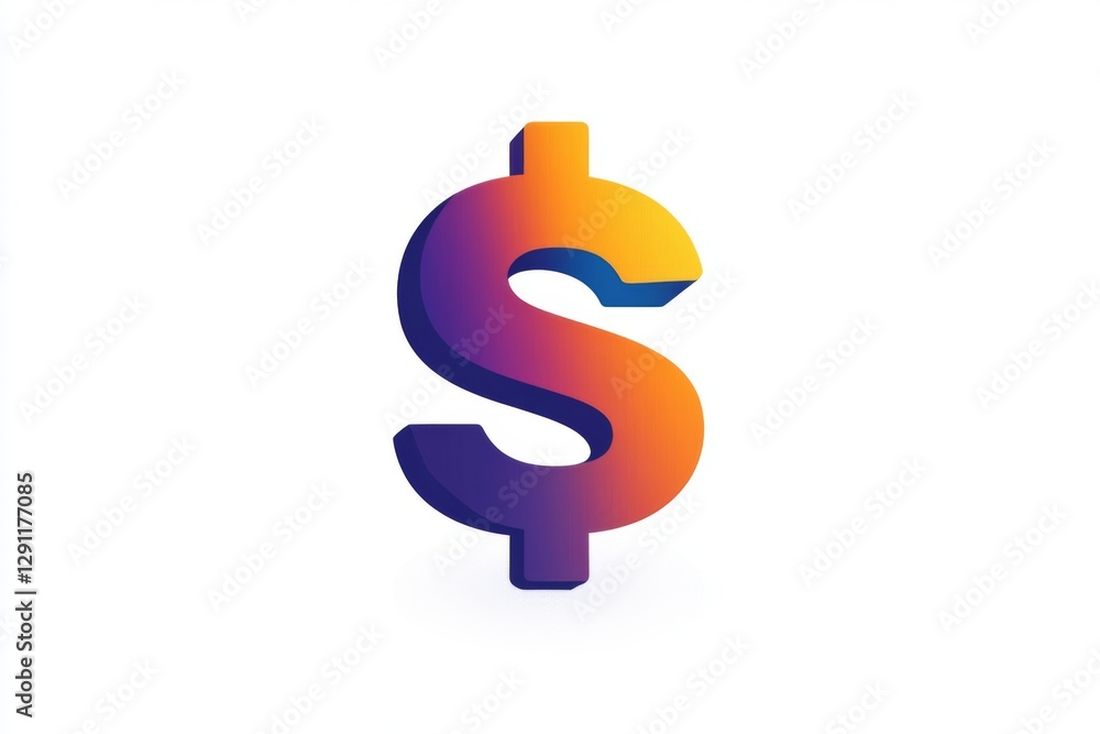 Gradient dollar symbol with modern vibrant colors and financial theme Gradient dollar symbol with modern vibrant colors and financial theme