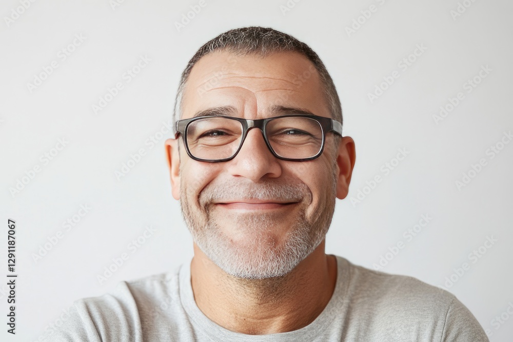 Smiling Man in Glasses, Studio Portrait Smiling Man in Glasses, Studio Portrait