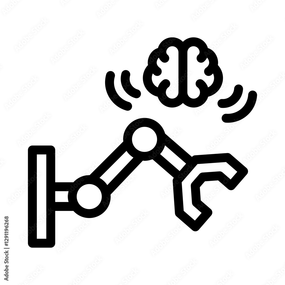 arm robot ai outline style arm robot ai outline style