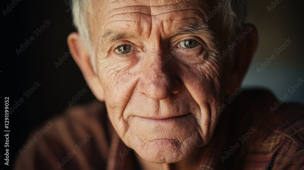 Close-Up Portrait of an Elderly Man with Deep Expressive Eyes and Gentle Features Close-Up Portrait of an Elderly Man with Deep Expressive Eyes and Gentle Features