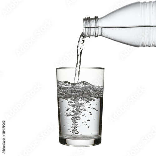 Wallpaper Mural Water Pouring out of Plastic Bottle - Isolated on PNG transparent background. generative ai	 Torontodigital.ca