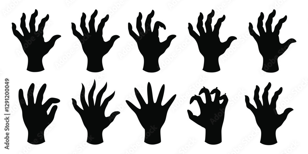 Fototapeta premium Black silhouettes hands icon vector illustration