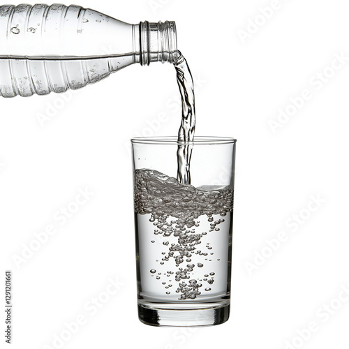 Wallpaper Mural Water Pouring out of Plastic Bottle - Isolated on PNG transparent background. generative ai	 Torontodigital.ca