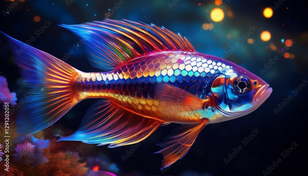 a single sparkling harlequin rasbora fish swims a single sparkling harlequin rasbora fish swims
