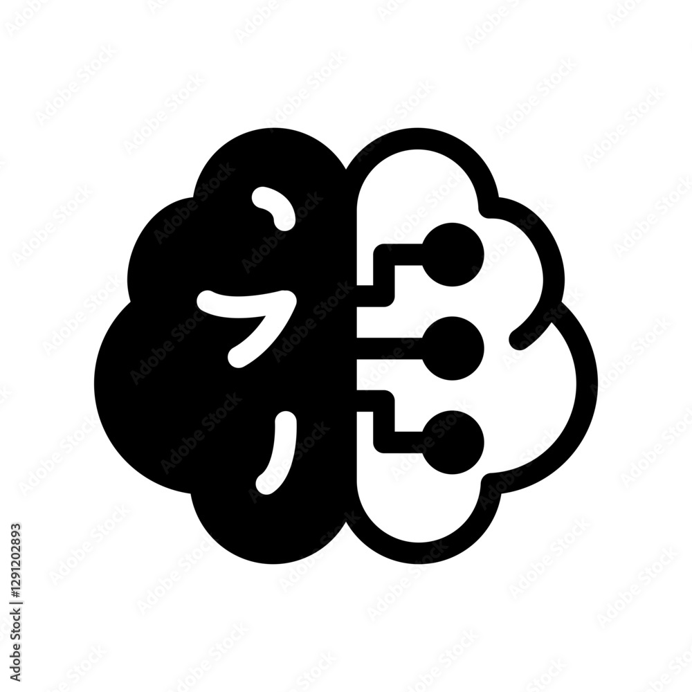 brain electronic ai glyph style brain electronic ai glyph style