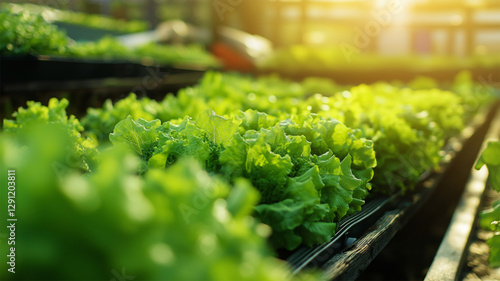 Sustainable Farming with Fresh Green Lettuce