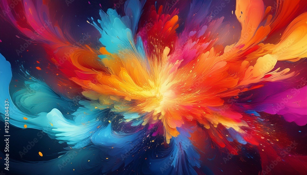 Obraz premium vibrant color explosion abstract art background for creative projects