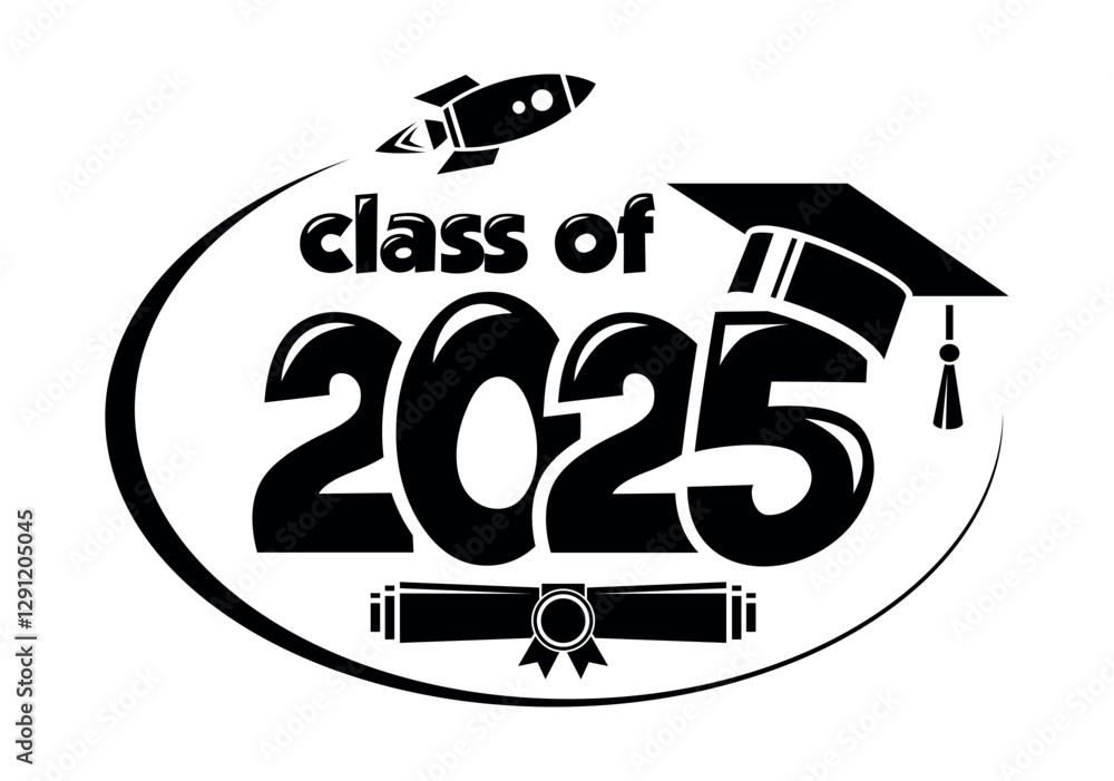 Lettering Class of 2025 for greeting, invitation card. Text for graduation design, congratulation event, T-shirt, party, high school or college graduate. Vector on transparent background Lettering Class of 2025 for greeting, invitation card. Text for graduation design, congratulation event, T-shirt, party, high school or college graduate. Vector on transparent background
