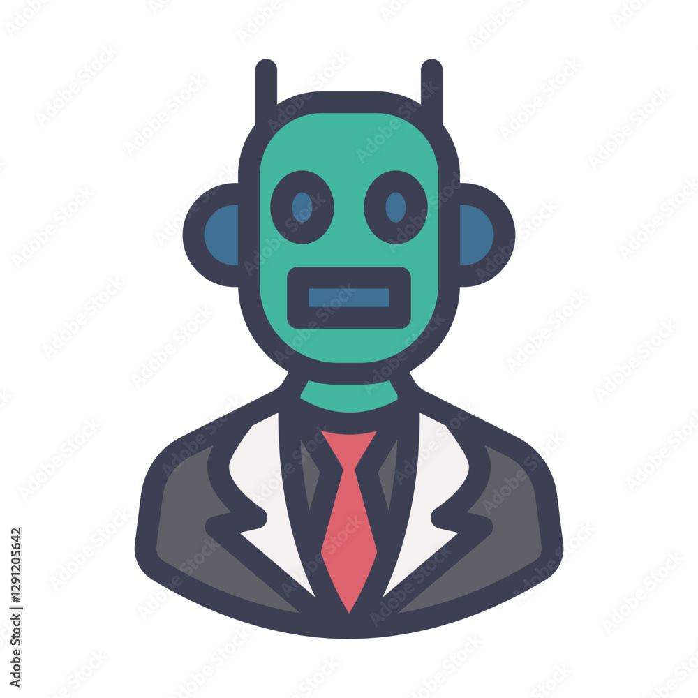 robot businessman filled style robot businessman filled style