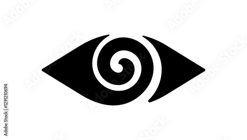 Spiral Eye logo, black isolated silhouette