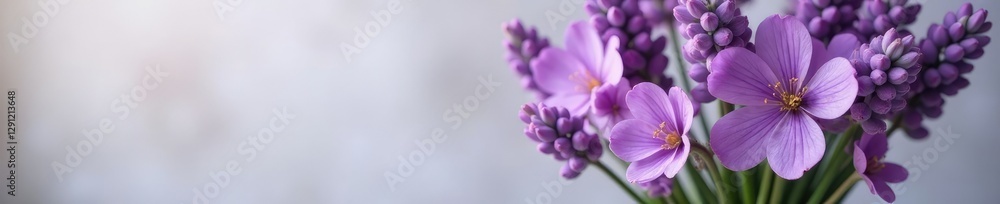 Purple lavender flowers in a vase with soft focus, fresh cut flowers, vase, summer flowers Purple lavender flowers in a vase with soft focus, fresh cut flowers, vase, summer flowers