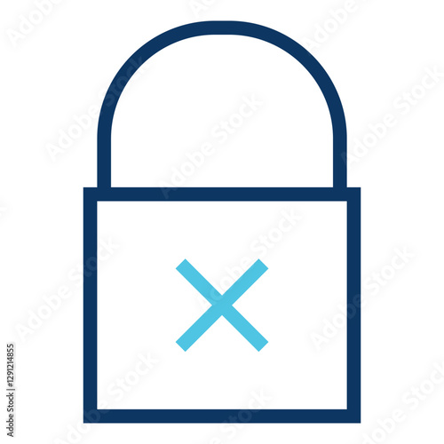 Lock Icon with Cross Symbolizing Security Breach or Access Denial