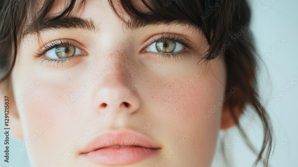 Obraz premium Close-up of a woman's face with Hazel Eyes