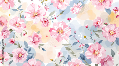 A beautiful watercolor painting of pink cherry blossoms.