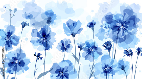 Beautiful floral summer seamless pattern with watercolor hand drawn field wild flowers. Stock illustration