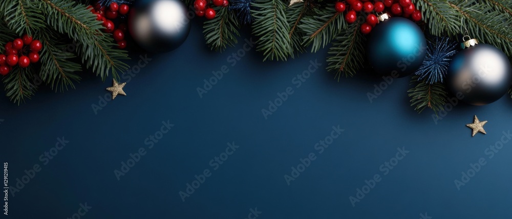 Christmas Background with Ornaments and Garland. Christmas Background with Ornaments and Garland.