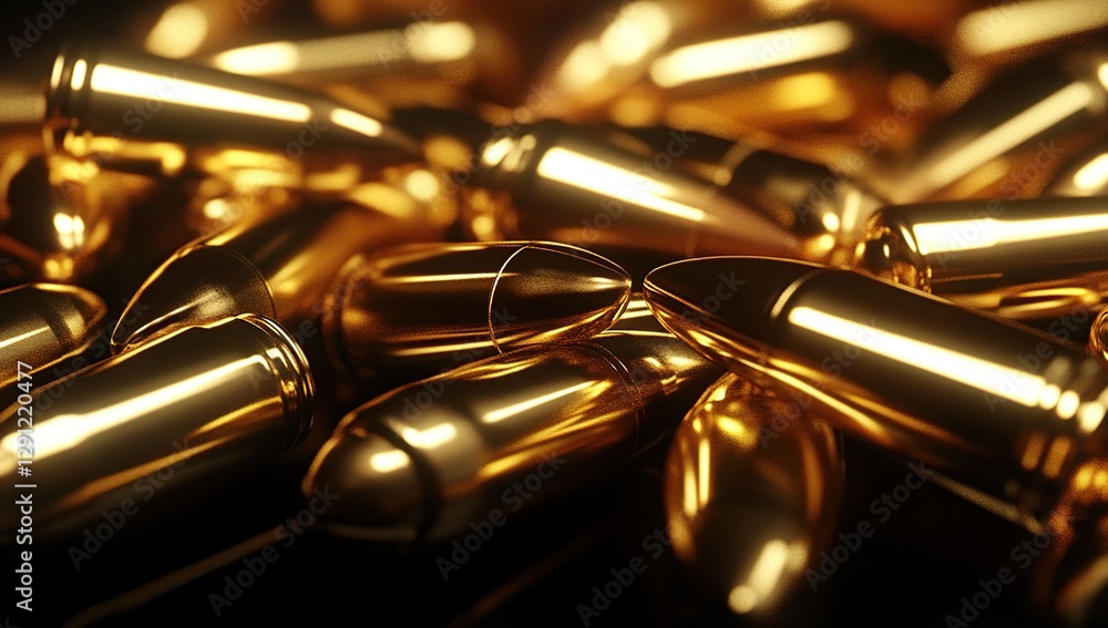 Naklejka premium Golden Bullets Close Up