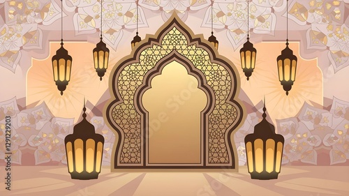 Islamic Background. Eid Mubarak Background. Ramadan Background. Islamic Ornament Background.