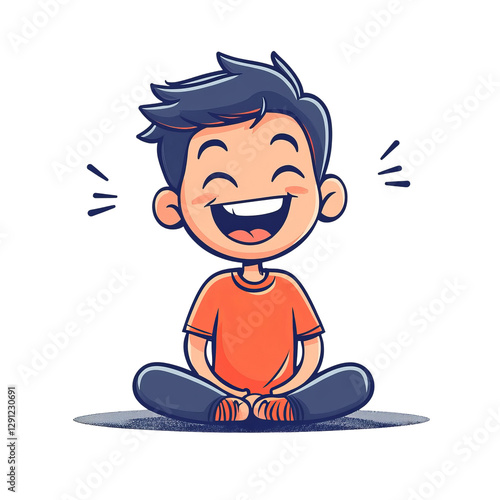  cartoon-style illustration of funny boy